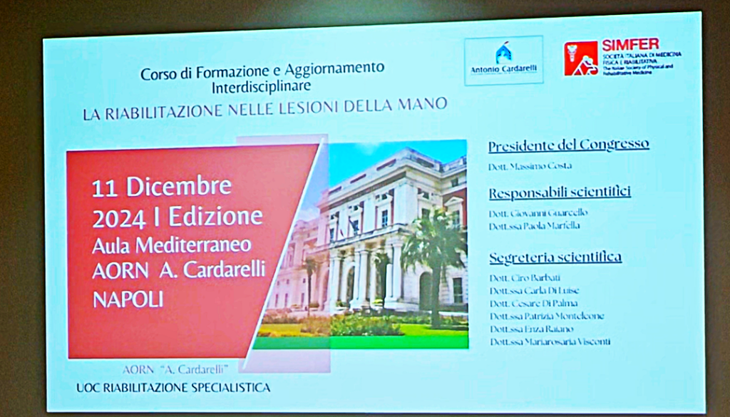 Convegno al Cardarelli sulla riabilitazione nelle lesioni della mano