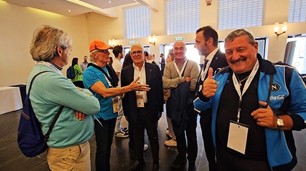 Fernando Signorini preparatore atletico di Maradona, Gino Amore, Paolo Esposito presidente dell'Odine dei Fisioterapisti di Napoli e Tommaso Starace