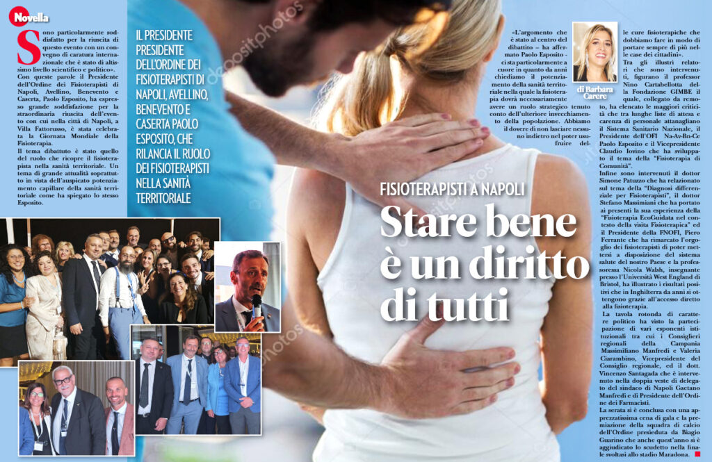 “Stare bene è un diritto di tutti”: su Novella 2000 l’attività dell’Ordine dei Fisioterapisti di Napoli