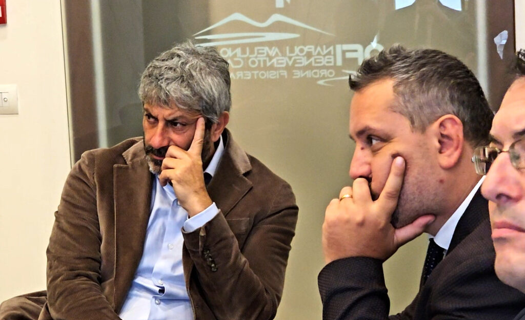 Roberto Fico e Claudio Iovino Vicepresidente dell'Ordine dei Fisioterapisti di Napoli, Avellino, Benevento e Caserta